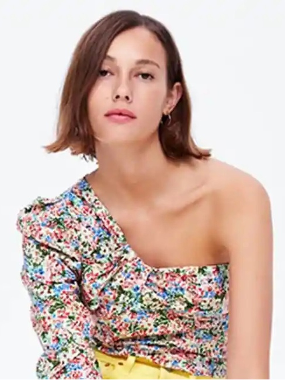 NEW WITH TAGS Zara Floral One-Sleeve Blouse